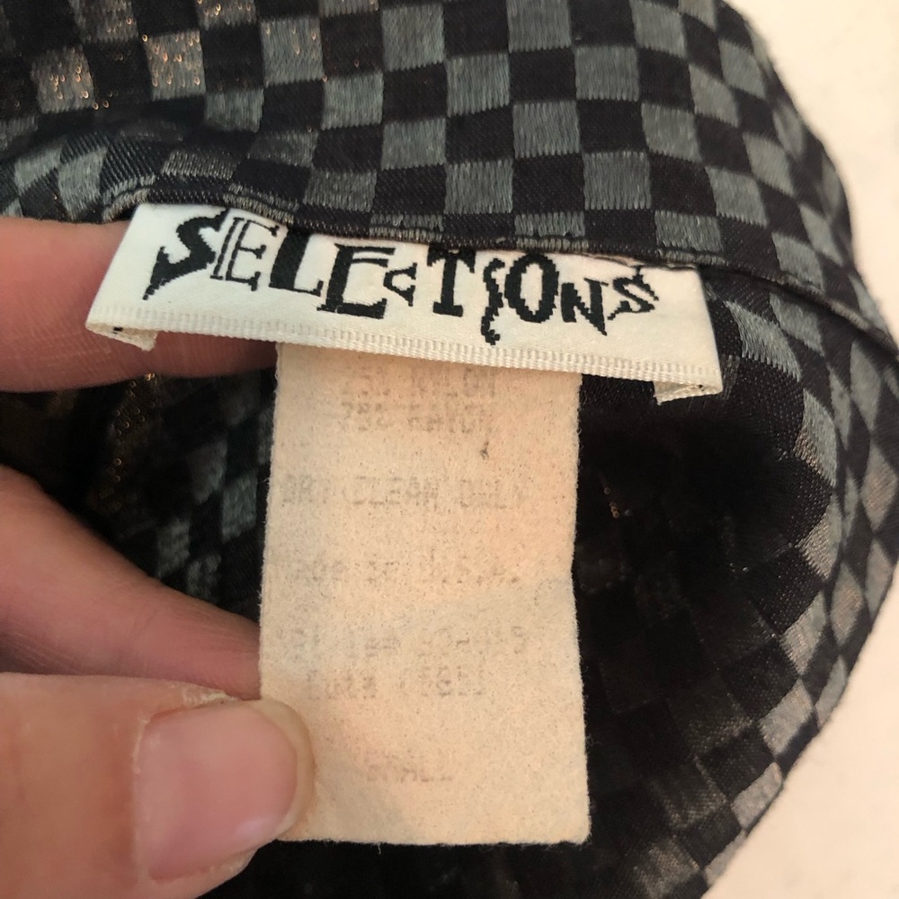 Black & Silver Checkered Pattern Button Down Shir… - image 6